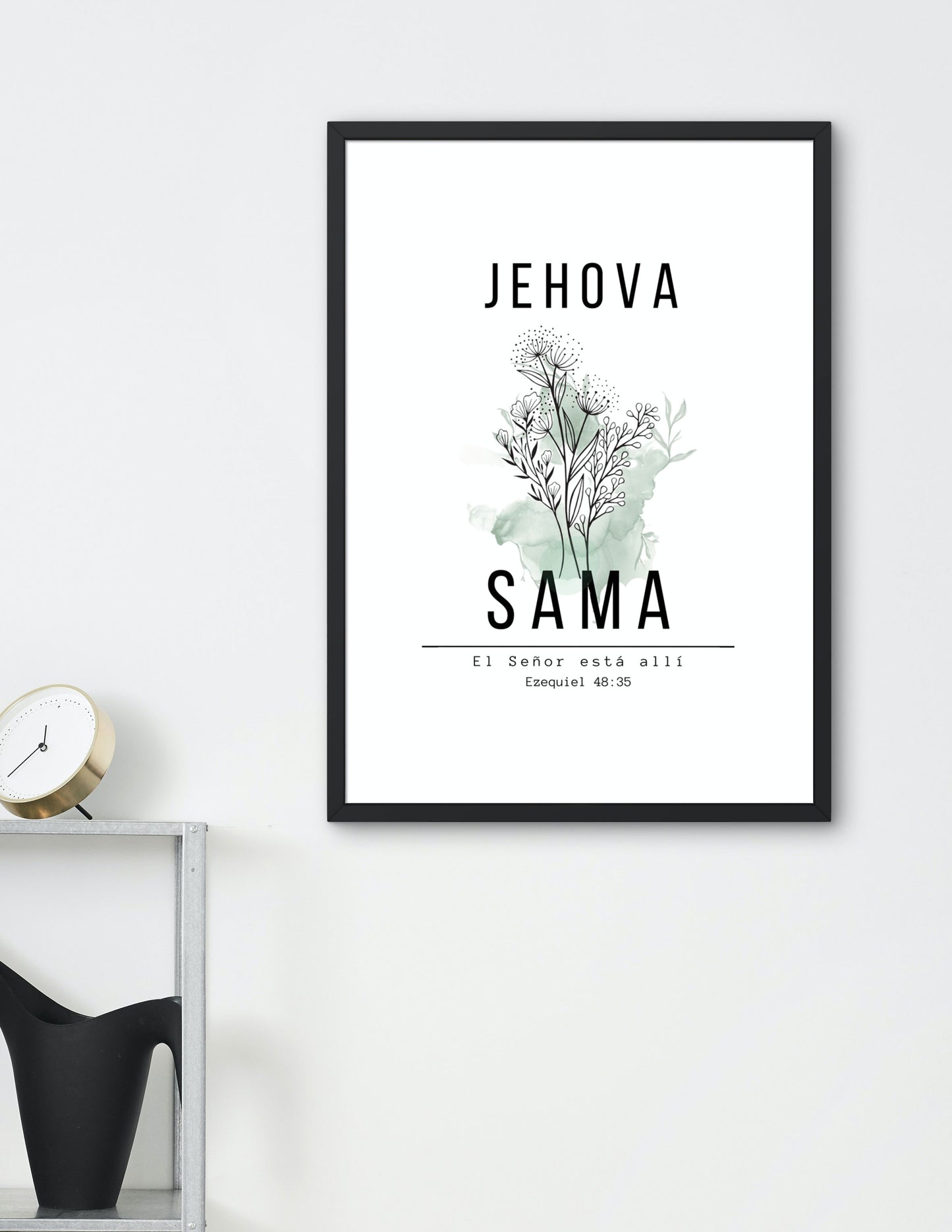Jehová Shammah, diseño inspirado en el versículo bíblico de Ezequiel 48:35