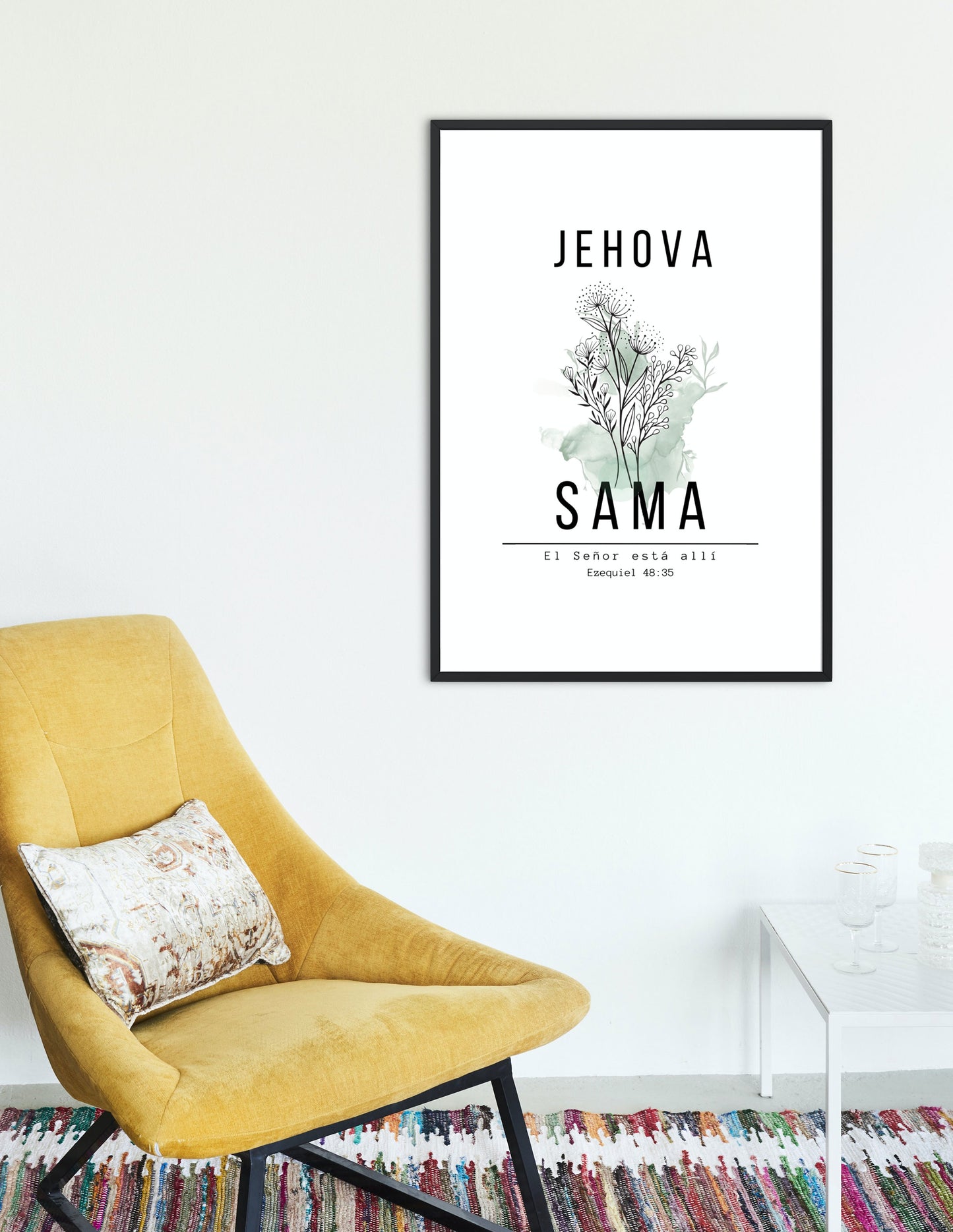 Jehová Shammah, diseño inspirado en el versículo bíblico de Ezequiel 48:35