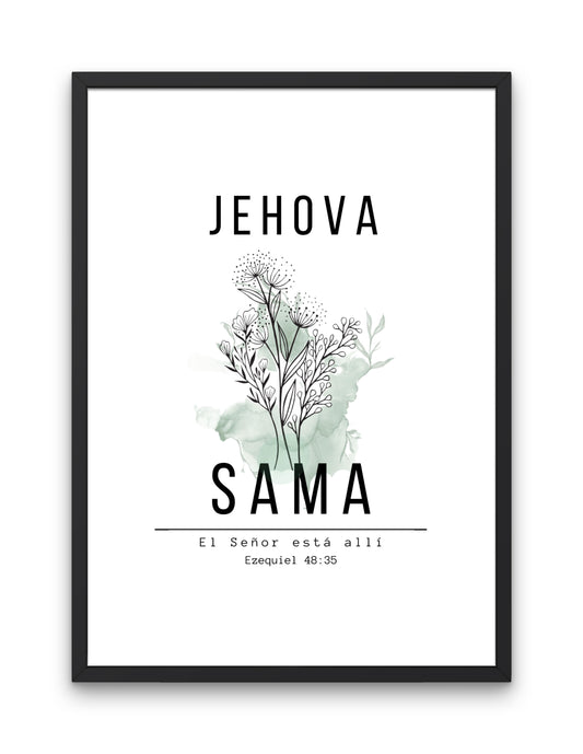 Jehová Shammah, diseño inspirado en el versículo bíblico de Ezequiel 48:35