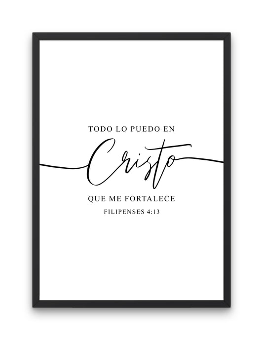 Cristo, diseño inspirado en el versículo bíblico de Filipenses 4:13