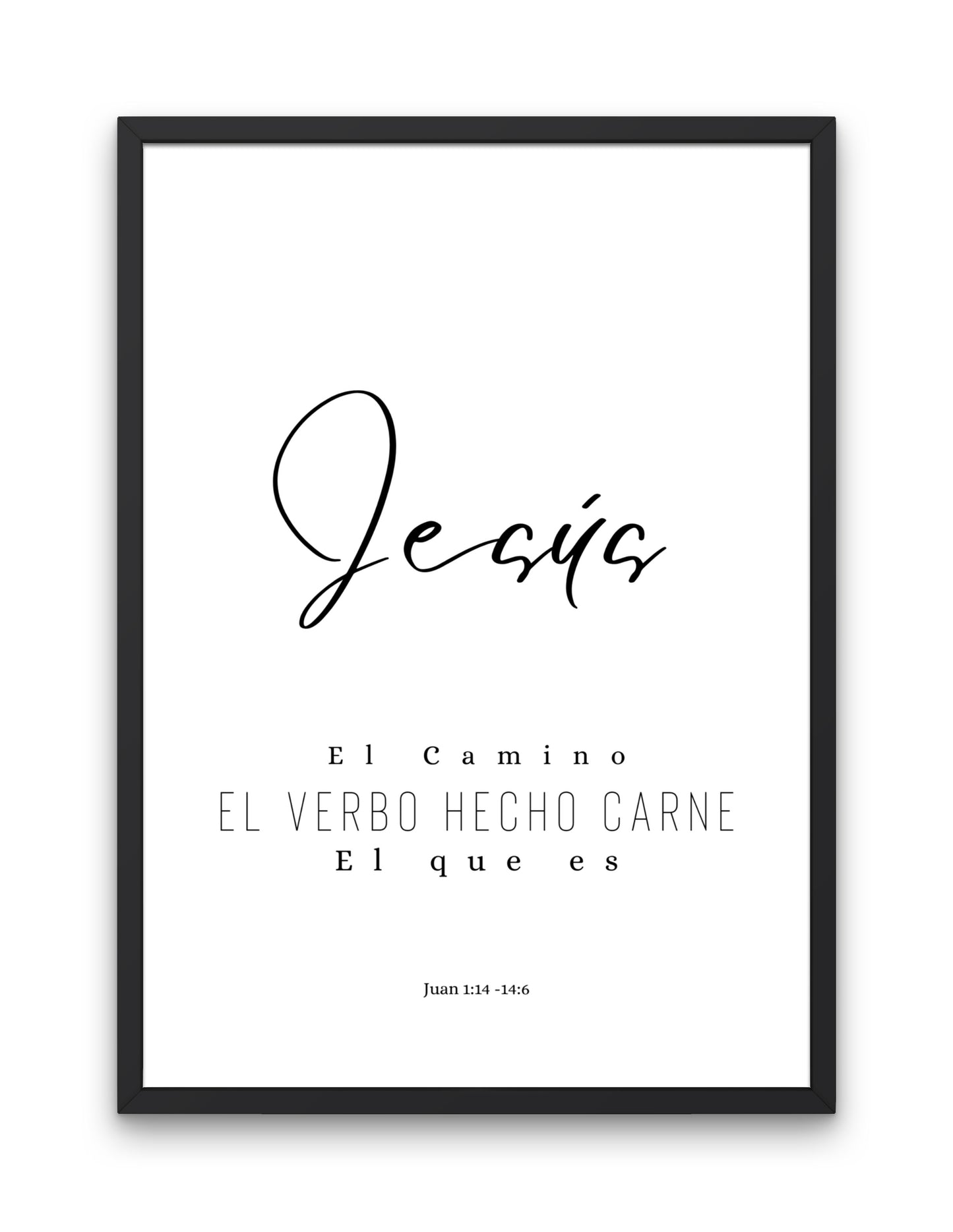 Jesús, diseño inspirado en el versículo bíblico de Juan 1:14 -14:6