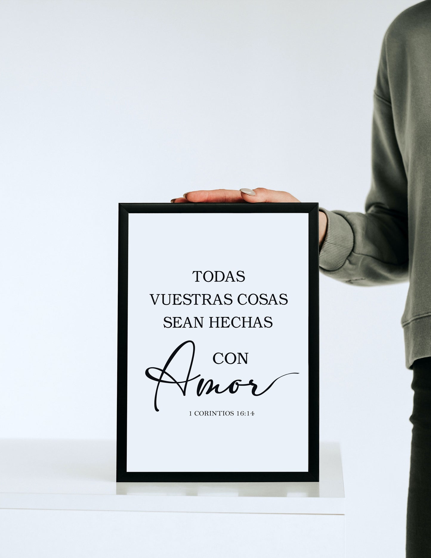 Cuadro: Todas vuestras cosas sean hechas, diseño inspirado en el versículo bíblico de 1 Corintios 16:14